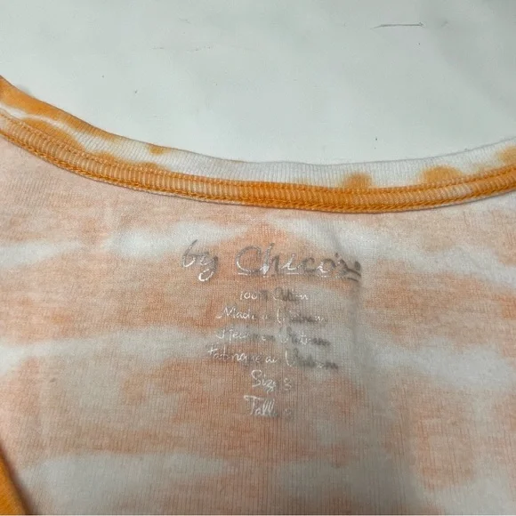 Chicos Orange Tye-dye Cotton Top XL Chicos 3 - Picture 2 of 2